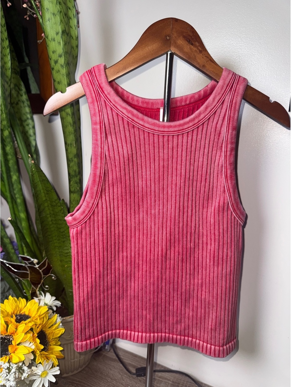 Zenana Ribbed Washed Seamless Tank